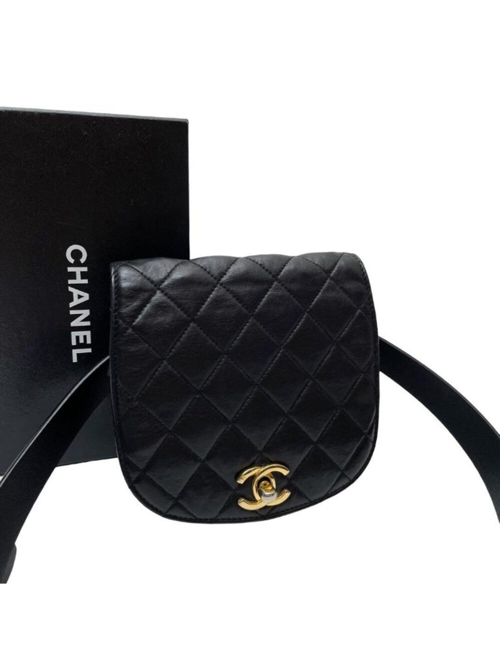 Chanel Quilted Lambskin CC Logo Waist Belt Bag